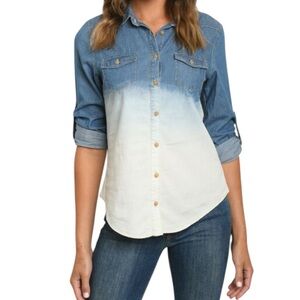 Women's Denim Ombre Button-Up Shirt